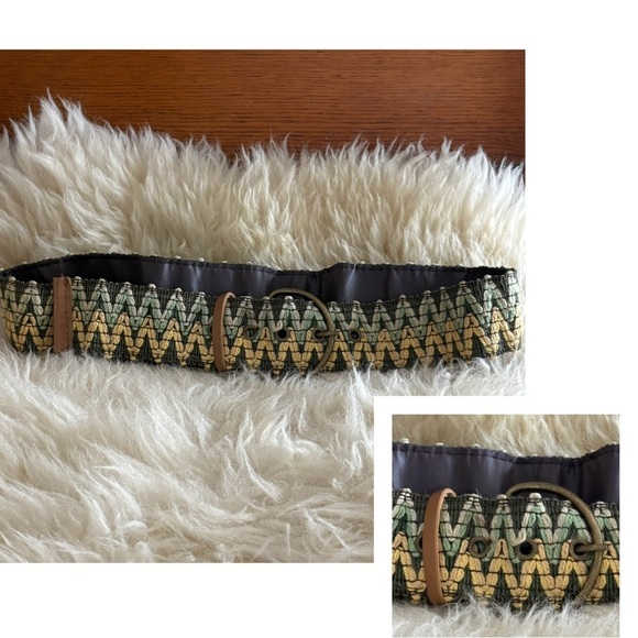 Accessories - Woven Green and Yellow Belt